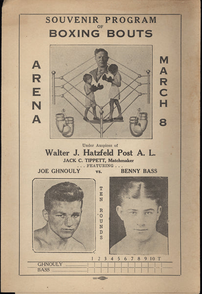 BASS, BENNY-JOE GHNOULY OFFICIAL PROGRAM (1933)