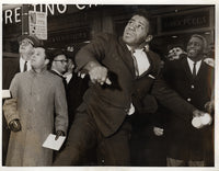 PATTERSON, FLOYD & JACKIE ROBINSON WIRE PHOTO (1962)