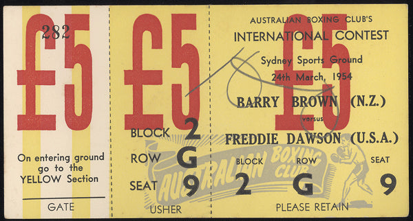 DAWSON, FREDDIE-BARRY BROWN FULL TICKET (1954)
