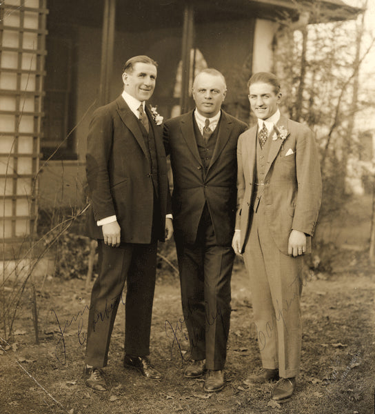 CARPENTIER, GEORGES & JAMES J. CORBETT & JACK CURLEY ANTIQUE PHOTOGRAPH (EARLY 1920'S)