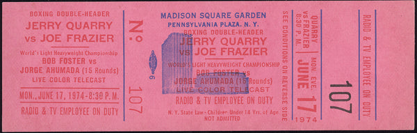 FRAZIER, JOE-JERRY QUARRY II FULL TICKET (1974)