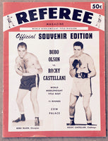 OLSON, CARL "BOBO"-ROCKY CASTELLANI OFFICIAL PROGRAM (1954)