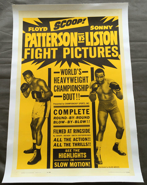 LISTON, SONNY-FLOYD PATTERSON I FIGHT FILM POSTER (1962)