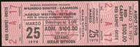 BENITEZ, WILFRED-HAROLD WESTON FULL TICKET (1979)