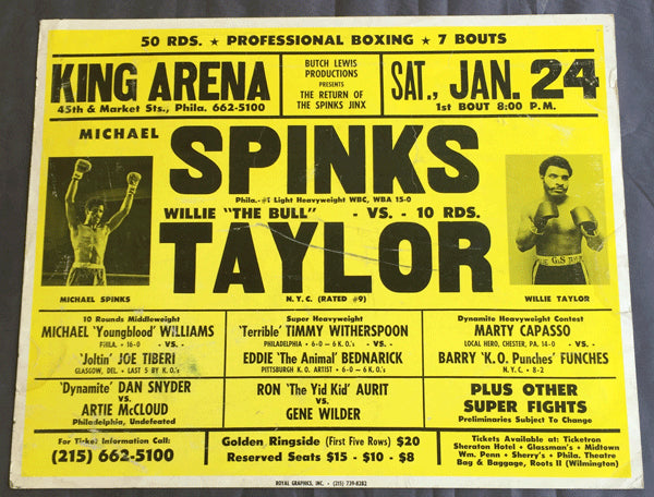 SPINKS, MICHAEL-WILLIE TAYLOR ON SITE POSTER (1981)