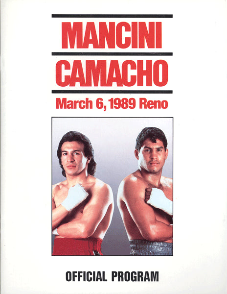 MANCINI, RAY "BOOM BOOM"- HECTOR "MACHO" CAMACHO OFFICIAL PROGRAM (1989)