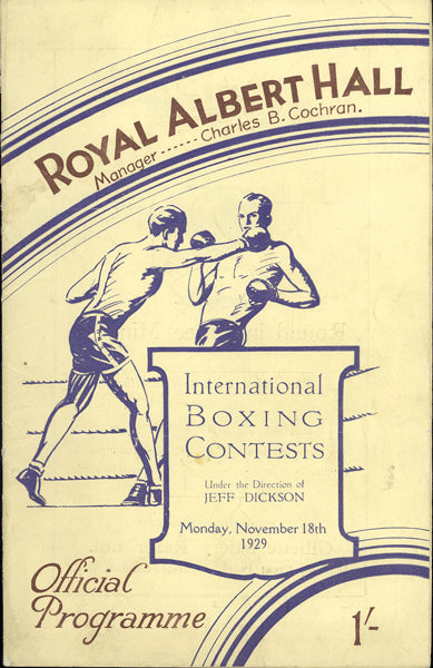 CARNERA, PRIMO-YOUNG STRIBLING OFFICIAL PROGRAM (1929)