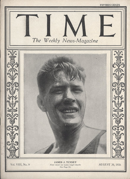 TUNNEY, GENE TIME MAGAZINE (1926)