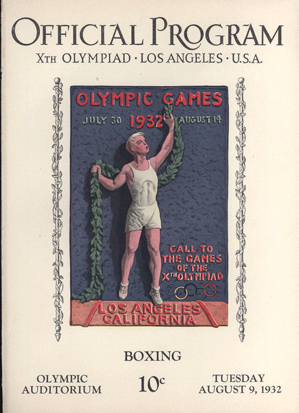 1932 OLYMPIC BOXING PROGRAM