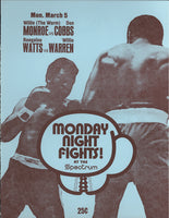 MONROE, WILLIE "THE WORM"-DON COBBS & BOBBY "BOOGALOO" WATTS-WILLIE WARREN OFFICIAL PROGRAM (1973))
