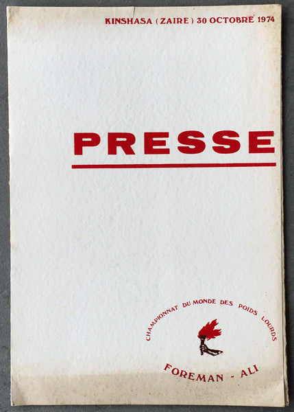 ALI, MUHAMMAD-GEORGE FOREMAN PRESS KIT (1974-RARE VERSION)