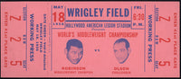 ROBINSON, SUGAR RAY-CARL "BOBO" OLSON IV FULL TICKET (1956-PSA/DNA NM 7)