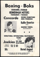 KNOETZE, KALLIE-BERND AUGUST OFFICIAL PROGRAM (1981)