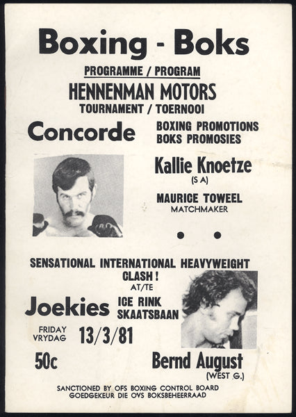 KNOETZE, KALLIE-BERND AUGUST OFFICIAL PROGRAM (1981)