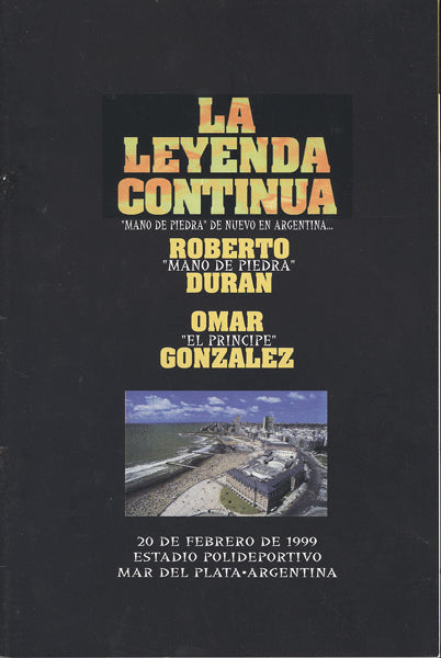 DURAN, ROBERTO-OMAR GONZALEZ OFFICIAL PROGRAM (1999)