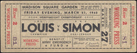 LOUIS, JOE-ABE SIMON II FULL TICKET (1942-PSA/DNA GOOD 2)