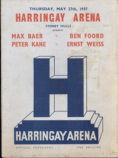 BAER, MAX-BEN FOORD & PETER KANE-ERNST WEISS OFFICIAL PROGRAM (1937)