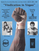 HOLMES, LARRY-MICHAEL SPINKS II OFFICIAL PROGRAM (1986)