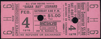 LEONARD, SUGAR RAY-ROCKY RAMON ON SITE FULL TICKET (1978-PSA/DNA NM 7)