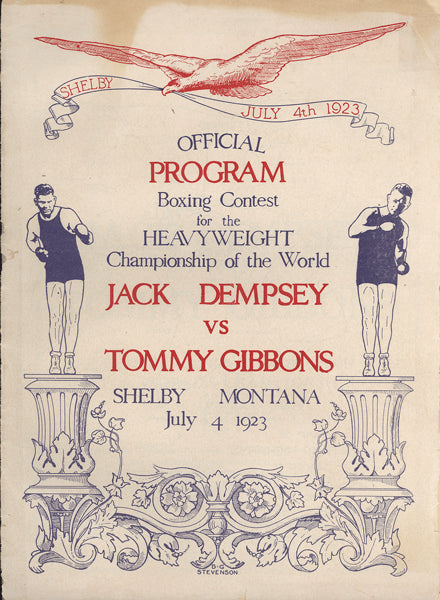 DEMPSEY, JACK-TOMMY GIBBONS OFFICIAL PROGRAM (1923)