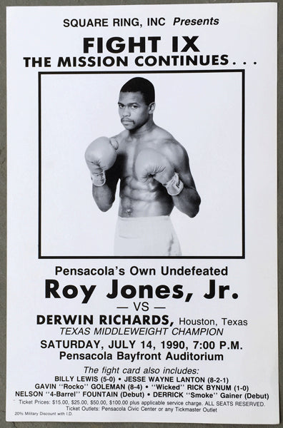 JONES, JR., ROY-DERWIN RICHARDS ON SITE POSTER (1990) – JO Sports Inc.