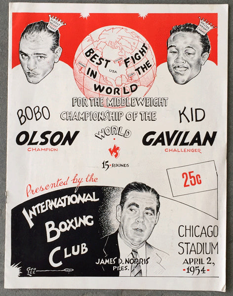 OLSON, BOBO-KID GAVILAN OFFICIAL PROGRAM (1954)