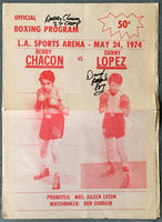 CHACON, BOBBY-DANNY "LITTLE RED" LOPEZ OFFICIAL PROGRAM (1974-SIGNED BY BOTH FIGHTERS)