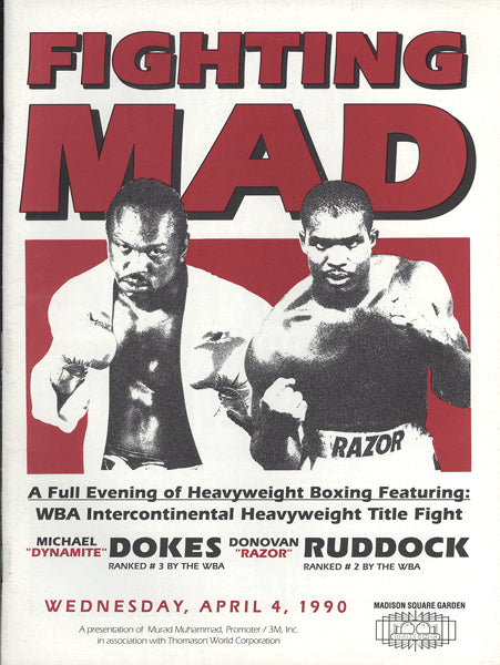 DOKES, MICHAEL-DONOVAN "RAZOR" RUDDOCK OFFICIAL PROGRAM (1990)