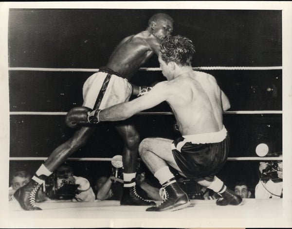 CARTER, JIMMY-PADDY DEMARCO WIRE PHOTO (1954-9TH ROUND)