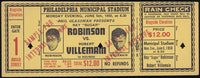 ROBINSON, SUGAR RAY-ROBERT VILLEMAIN FULL TICKET (1950)