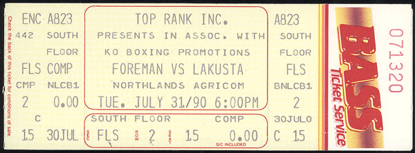 FOREMAN, GEORGE-KEN LAKUSTA FULL TICKET (1990)