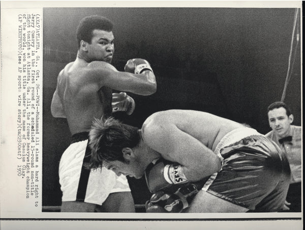 ALI, MUHAMMAD-JERRY QUARRY I WIRE PHOTO (1970-1ST ROUND)