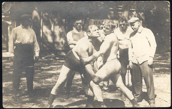 GOTCH, FRANK & JACK JEFFRIES REAL PHOTO POSTCARD