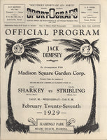 SHARKEY, JACK-YOUNG STRIBLING OFFICIAL PROGRAM (1929)