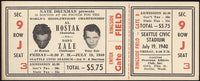 ZALE, TONY-AL HOSTAK FULL TICKET (1940)