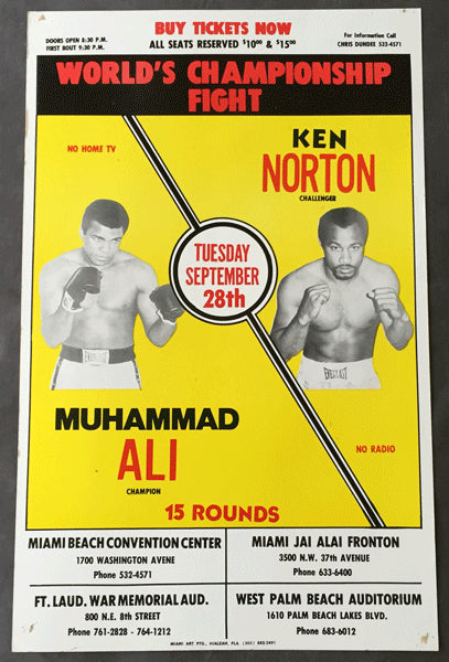 ALI, MUHAMMAD-KEN NORTON III CLOSED CIRCUIT POSTER (1976)