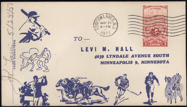 LOUIS, JOE SIGNED FIRST DAY COVER (1951)