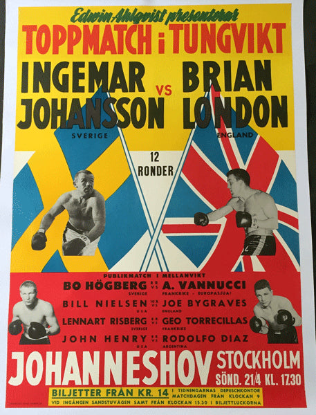 JOHANSSON, INGEMAR-BRIAN LONDON ON SITE POSTER (1963)