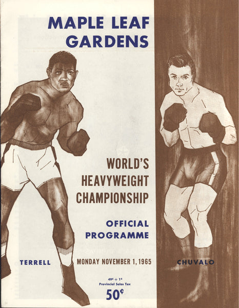 TERRELL, ERNIE-GEORGE CHUVALO CHAMPIONSHIP OFFICIAL PROGRAM (1965)