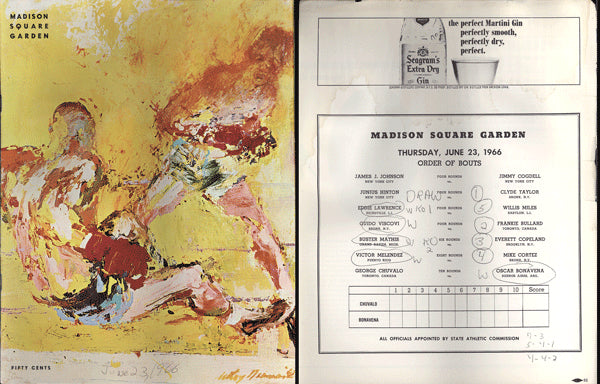 BONAVENA, OSCAR-GEORGE CHUVALO OFFICIAL PROGRAM (1966)