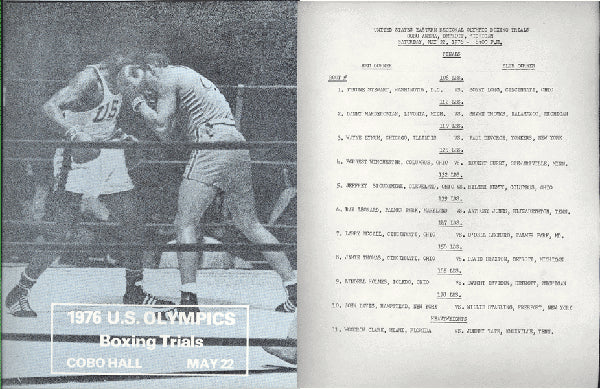 LEONARD, SUGAR RAY & JOHN TATE OLYMPIC TRIALS OFFICIAL PROGRAM (1976)