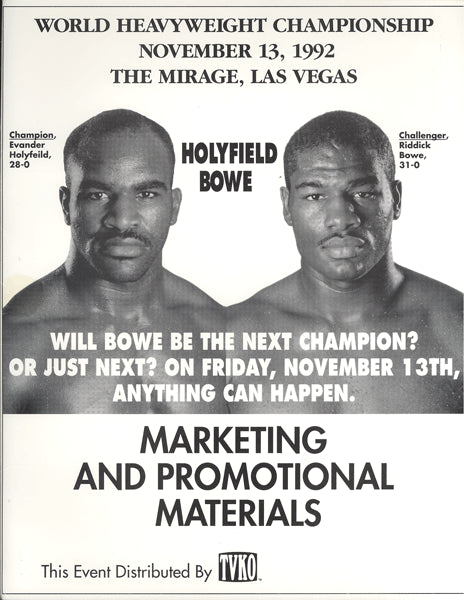 HOLYFIELD, EVANDER-RIDDICK BOWE I PRESS KIT (1992)