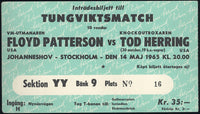 PATTERSON, FLOYD-TOD HERRING ON SITE STUBLESS TICKET (1965)
