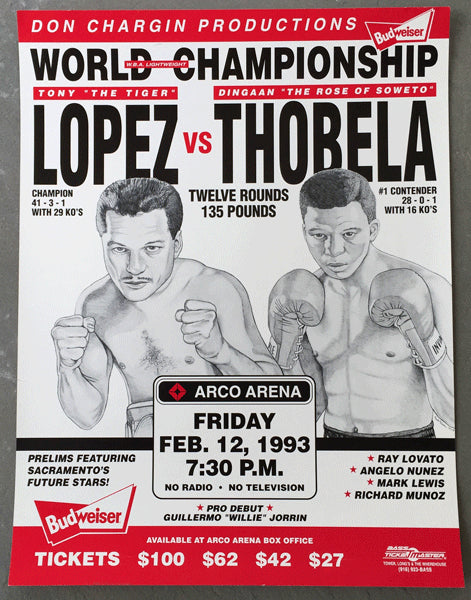 LOPEZ, TONY "THE TIGER"-DINGAAN THOBELA ON SITE POSTER (1993)