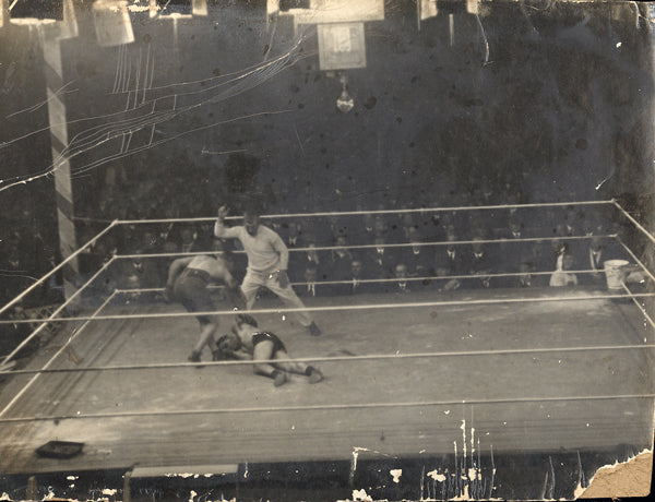 DARCY, LES-DAVE SMITH ANTIQUE PHOTO (1916-AUSTRALIAN HEAVYWEIGHT TITLE)