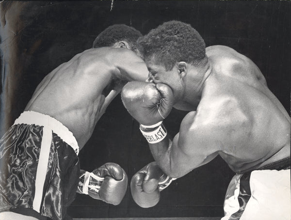 PATTERSON, FLOYD-TOMMY "HURRICANE" JACKSON LARGE FORMAT WIRE PHOTO (1957-1ST ROUND)