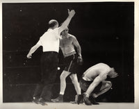 LOUIS, JOE-JIMMY BRADDOCK WIRE PHOTO (1937-LOUIS DOWN EARLY)