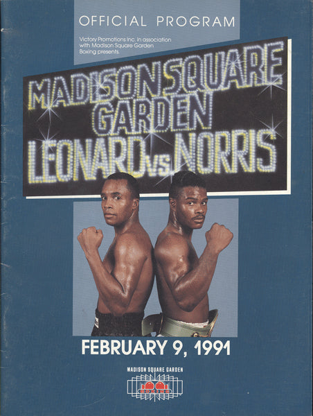 LEONARD, SUGAR RAY-TERRY NORRIS OFFICIAL PROGRAM (1991)