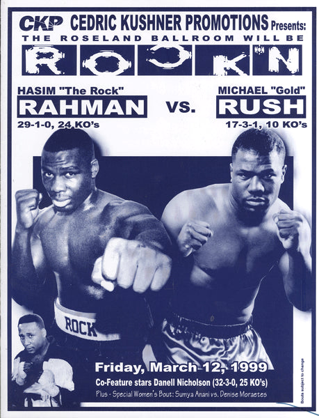 RAHMAN, HASIM-MICHAEL RUSH OFFICIAL PROGRAM (1999)