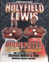 HOLYFIELD, EVANDER-LENNOX LEWIS I OFFICIAL PROGRAM (1999)